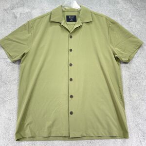 Bylt Basics Paloma 2.0 Shirt Mens XL Green Logo Stretch Camp Collar Button Up